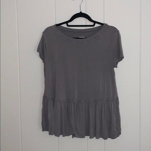 Gray fringed top